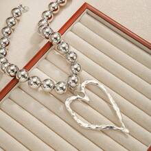 1条优雅心形吊坠串珠项链，百搭款式，适合度假、派对、婚礼、生日礼物、日常佩戴 - 彩色 - 查看 7