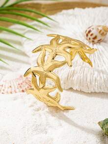 1 pieza Brazalete retro de estrella de mar versátil y de moda - amarillo dorado - Ver 7