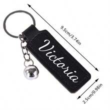 Llavero de cuero personalizado con campana, llavero con nombre personalizado, regalo personalizado de texto para mujeres, regalo personalizado para mujeres, regalo personalizado para cumpleaños/aniversario - Multicolor - Ver 5