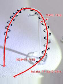 1 pieza Diadema de cristal con onda minimalista y elegante, versátil para uso diario, fiesta, boda, festival, accesorios para el cabello para el hogar - Plateado - Ver 5