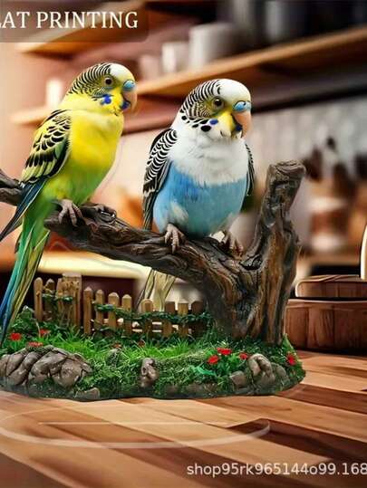 Creative New 2D Parrot Garden Potted Plant Flat Signage, Outdoor Lawn Acrylic Ground Stake, Cross-Border New Product