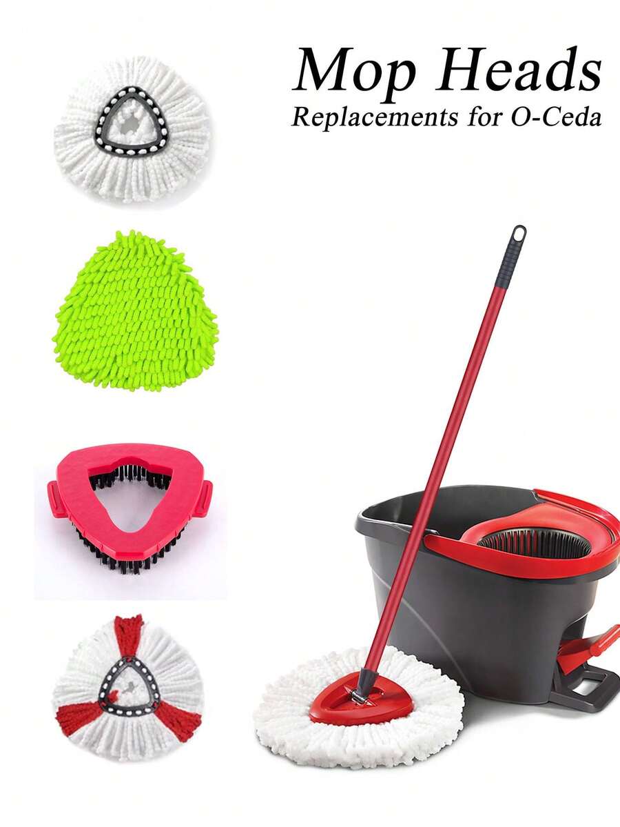 O-Ceda Easy Wrin Spin 拖把替換頭,超細纖維替換布,易清潔拖把替換頭,可水洗拖把墊,清潔用品,清潔配件 (僅替換布) - 彩色 - 查看 1