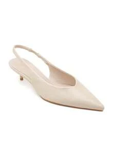 Escarpins Slingbacks et Mules à Petit Talon – Le Chic Minimaliste Réinventé - 米色 - 查看 2