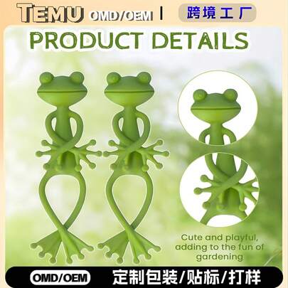 Frog Shaped Plant Stand, Green Frog Design Plant Support Rack, Cute And Sturdy Small Potted And Succulent Plant Stand, Frog Gardening Decor Flower Pot Accessory