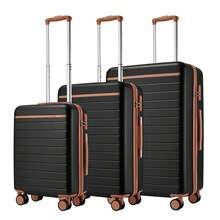 Suitcase Cabin Size Carry On 20 24 28 Inch 3 Piece Set Hard Shell Lightweight Spinner Wheels Combination Lock Telescopic Handle Travel Luggage - Black - View 15
