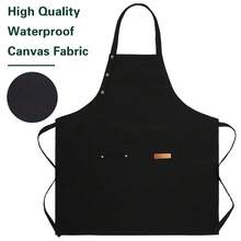 1PC Black Chef Apron – Heavy-Duty, Adjustable & Stain-Resistant – Designed For Cooking, Grilling, Baking, And Food Service – Ideal For Home Kitchens, Restaurants, Cafes, Bars, And Salons - màu nâu - Xem 4