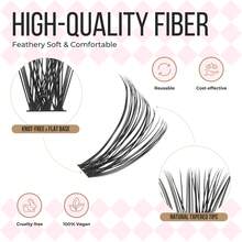 LASHVIEW 280片装 40D DIY 簇状假睫毛，长度9-16mm混合，轻松打造猫眼妆，柔软可重复使用，适合初学者居家使用 - D - 查看 4