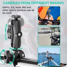 Motorcycle Bicycle Handlebar Double Clip Camera Mount Bracket Compatible With Insta360 One X2 X3 Action Camera Accessories - A - View 3