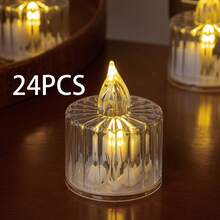 1pc/6pcs/12pcs/24pcs LED Electronic Candle Lights, Romantic Birthday Proposal Decor, Creative Candlelight Atmosphere Desk Decor - Square Candy - View 11