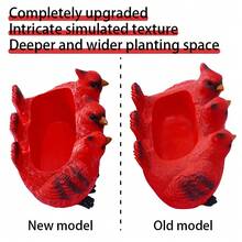 树脂红鸟花盆——这款造型别致、充满奇思妙想的花盆，设计灵感源自身着红袍的僧侣，底部设有排水孔。是送给爱鸟人士的绝佳礼物。 - A - 查看 2
