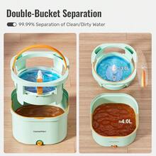 And Bucket Set | Spin Mop With Dual-Tank Clean/Dirty Water Separation | 4 Microfiber Pads For Deep-Cleaning Floors | Versatile Mops Triangular Head For Walls - Cây lau nhà xoay kèm 4 miếng lau - Xem 6