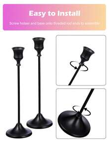 Ramadan Moon/Star Candle Holders, Black Metal Cone Candle Holder Set, Decorative Candle Holders For Dining Table, Home Decor, Room Decor, Party And Holiday Decor With Stars, Moons, Lanterns - A Perfect Gift For Family And Friends - Black - View 7