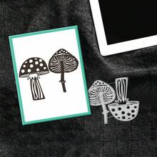 Creative Mushroom Dies, DIY Scrapbooking Album And Embossing Stencil, Greeting Card Making Tool, Card Paper Cutting Crafts ,Gift Card Making Template Die Cuts. - Silver - View 6