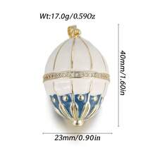1pc Copper Creative New Easter Egg Hot Air Balloon Pendant, DIY Bracelet Necklace Phone Chain Jewelry Accessory - Multicolor - View 22