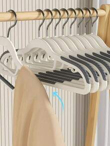 10 piezas de perchas antideslizantes, perchas duraderas y de alta resistencia para secar y organizar la ropa en el hogar, adecuadas para el dormitorio, el baño y el hogar - Multicolor - Ver 4