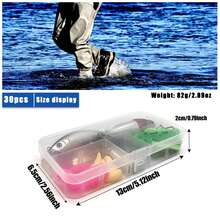 大本钓饵套装，30/83/133/110/139/302件装，适用于水面路亚钓法，鲈鱼、鳟鱼、鲑鱼钓具配件，远投路亚钓具套装 - 彩色 - 查看 10