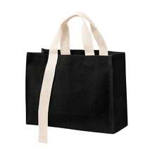 Bolsa yute sabbia interior plastificado compras eventos cinta decorativa - Negro - Ver 2