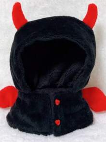 Demon Themed Cape/Shawl Suitable For 4-5 Inch Figurines, Creative Funny Design, Sold Separately Without Doll - Black - View 6