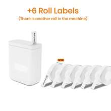 Máy in nhãn mini cầm tay Orico kèm băng keo, máy in nhãn nhiệt nhỏ gọn, thích hợp để in nhãn, ghi chú, danh sách việc cần làm, đồ thủ công DIY, hỗ trợ kết nối Bluetooth cho thiết bị iOS và Android. - máy in + 6 cuộn giấy in nhãn - Xem 12