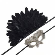 1pc Women's Carnival Feather Headpieces Mask Headdress For Masquerade Party Cosplay Feather Mask Headbands - Multicolor - View 5