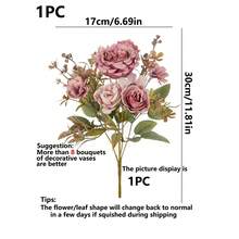 1pc Artificial Peony Rose Bouquet, DIY Bouquet, Wreath Material, Candy Box Accessory, Home & Wedding Decor, Bridal Wrist Corsage, Boutonniere, Headpiece Material, Valentine's Day Gift, New Year Decoration, Artificial Plant, Autumn Decor, Indoor Decor, Tabletop Decor, Garden Decor, Home Decor, Valentine's Day Gift, Graduation Gift - Sand Red - View 3
