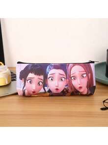 1个女巫造型铅笔盒，可爱学生大容量文具袋，PU单层收纳袋，款式随机，新年/情人节/复活节礼物 - 彩色 - 查看 5