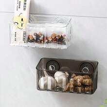 Estante de fregadero con ventosa, estante de drenaje para grifo, cesta multifuncional, estante para esponjas de cocina, montaje en pared sin perforaciones JKQT - Gris-1 pieza - Ver 6