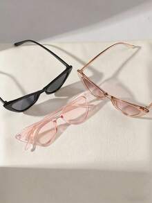 3 piezas Gafas de ojo de gato versátiles para adolescentes - Multicolor - Ver 3