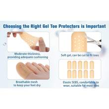 Big Toe Cap Support Breathable Toe Protector Pads Cover Sleeves With Holes Silicone Foot Cushions 10PCS Anti Friction Gel Toes Covering For Corns Rubbing Ingrown Toenail Airflow Orifice Toes Separator - 米色 - 查看 5