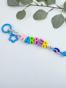 1pc Customized Name Keychain - Eye-Catching Acrylic Bead Pendant, Cute Daily Bag Accessory, Customizable Birthday Gift - Customized Pendants - View 21