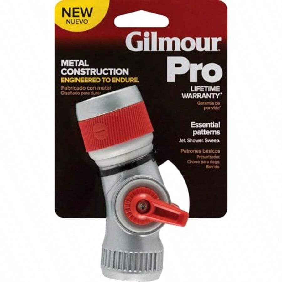 Gilmour Pro - Boquilla de manguera de 3 patrones con agarre aislado boquilla de manguera resistente para riego y limpieza - Utilidad - Ver 1