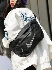 Nike 耐吉 3M反光肩斜背包腰包 男女同款情侶款 黑色 - 黑色 - 查看 2