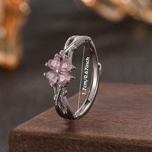 1 Pair Elegant Lucky Ring, Luxury Niche Design Delicate Birthday Gift, Suitable For Women's Daily And Party Wear - Multicolor - View 4