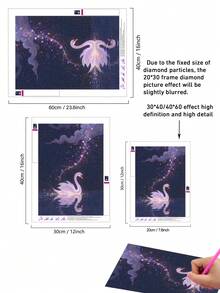 |5D DIY Diamond Painting|Starry Night White Swan With Reflection DIY Diamond Art Kit,Elegant White Swan,Shimmering Starry Trai.Handmade Decorative Painting,5D DIY Embroidery Mosaic Art, Make Your Own Wall Art DIY,Enjoy Hands-On Fun - No Frame - View 4
