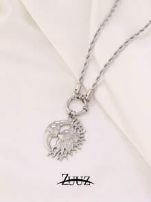 1件 时尚朋克风 18K 镀金不锈钢日月吊坠项链首饰礼品 - 項鍊 - 查看 6