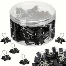 100pcs Medium Binder Clips, Durable Metal File Folders, Suitable For Office, Classroom And Teachers - C - View 6