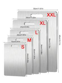 3pcs/1pc Stainless Steel Cutting Board, Stainless Steel Kitchen Cutting Board, Stainless Steel Meat, Fruit & Vegetable Cutting Board - Silver - View 2