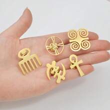 1 Chiếc trâm cài áo biểu tượng văn hóa truyền thống châu Phi cổ đại Ai Cập Guafe Gye Dwennimen Ankh Cờ Assyria Ashur - Nhiều màu - Xem 3