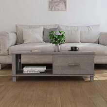 CROISSANCE Table basse HAMAR Gris clair 100x55x35 cm Bois massif de pin - Gris - Voir 4