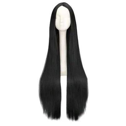 A 40-Inch Long Straight Wig In Color 1B, Designed For Versatility, Perfect For Everyday Use, Dates, And Cosplay Events