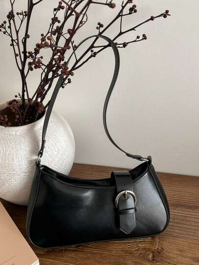 女士仿皮斜挎包，纯色拉链单肩包