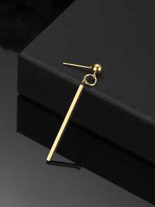 1pc Stainless Steel Bar Pendant Earring, Fashionable Minimalist Design For Men - Long Stick Pendant - View 7
