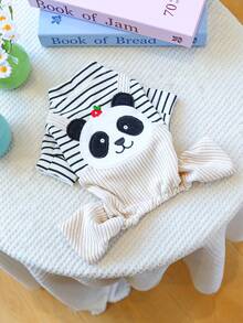 1pc Pet Clothes, Dog/Cat Apparel, European & Asian Style Four-Leg Jumpsuit - Floral Panda Print Overalls - Multicolor - View 6