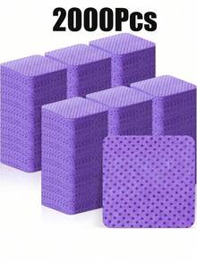 2000/1000/200pcs Nail Cleaning Wipes - Professional Lint-Free Nail Polish Remover Pads, UV Gel Cleansing Tissues, Unscented Manicure Prep And Finishing Cleaning Tool (Purple) - Purple - View 11