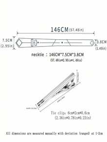Men's Solid Color Necktie And Tie Clip Set, Business Work Commute High-End Versatile Accessory, Gift For Colleagues, Friends, Leaders,Accessories,Festival - Apricot - View 2