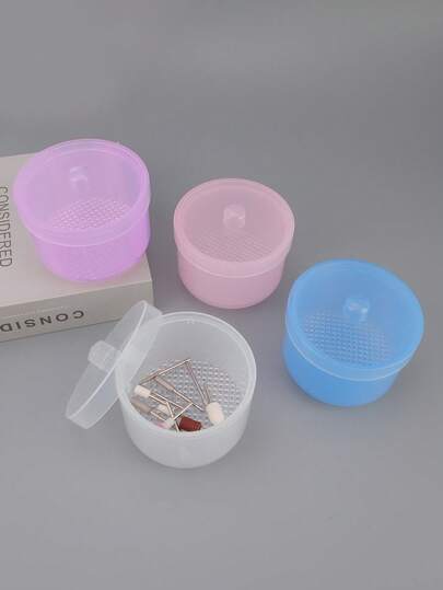 Nail Art Drill Bits Grinding Head Sterilizer Box Nail Tool Cleaning Box Manicure Storage Case Clipper Accessories