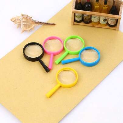 10pcs Random Color Colorful/Mini Plastic Handheld Magnifier - Durable, Portable And Multifunctional, Suitable For Science Experiments, Outdoor Exploration And Educational Activities