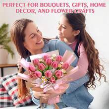 682 piezas Kit para hacer ramos de limpiapipas de tres colores (rosa y verde) - Ideal para regalos hechos a mano, decoración del hogar, regalos de cumpleaños y amantes de las manualidades DIY - kit de flores rosas - Ver 4
