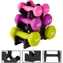 1pc 5-Tier Black Dumbbell Rack, Space-Saving Fitness & Home Weight Rack For Strength Training, Bodybuilding, Hand Exercises, Compact A-Frame Design, Holds Up To 10 Dumbbells On Each Side, Gym Accessory, Sports Equipment, Fitness Gear, CrossFit Accessory, Suitable For Home, Gym, Office, Studio, Creative Stand, Fitness Equipment Accessory, Dumbbell Storage Helper, Unisex Gift - Black - View 2