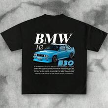 M3 E30 Car T Shirt Clothing Machine Tentacles T-Shirts Y2K Tiki - Black - View 1